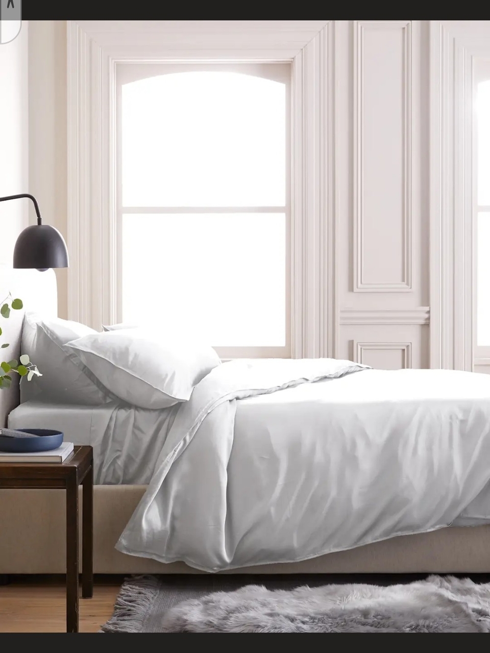 Quince Soft White Bamboo King Duvet Cover - Minimalist Bedding - Picture 3 of 6